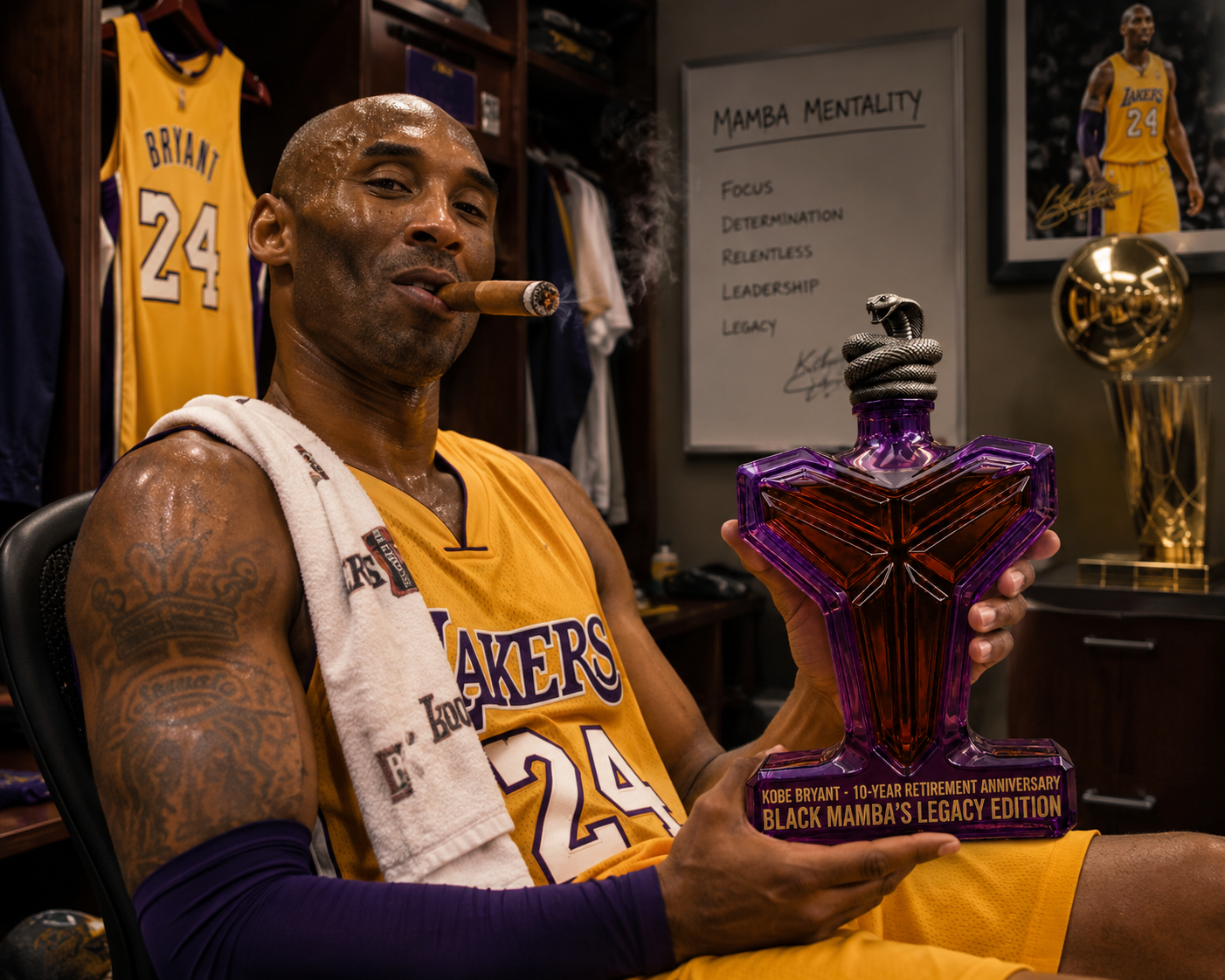 🐍 Black Mamba 10-Year Retirement Whiskey Bottle Miss U Kobe💖