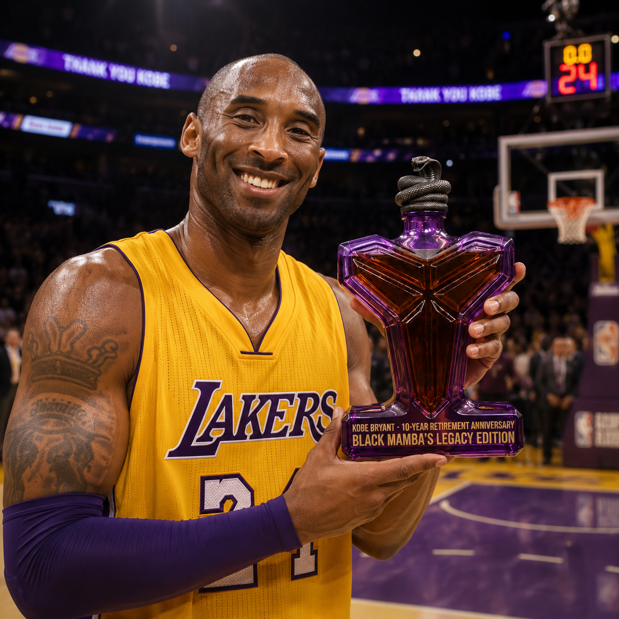 🐍 Black Mamba 10-Year Retirement Whiskey Bottle Miss U Kobe💖