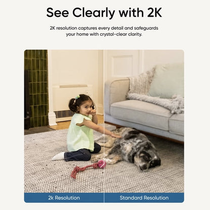 Eufy Solo Indoor-Cam Wired 2K Surveillance, 24/7 Recording, AI Human Detection