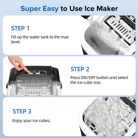 Big Sales Portable Ice Machine with Self-Cleaning for Home 8 Ice Cubes in 6 Mins